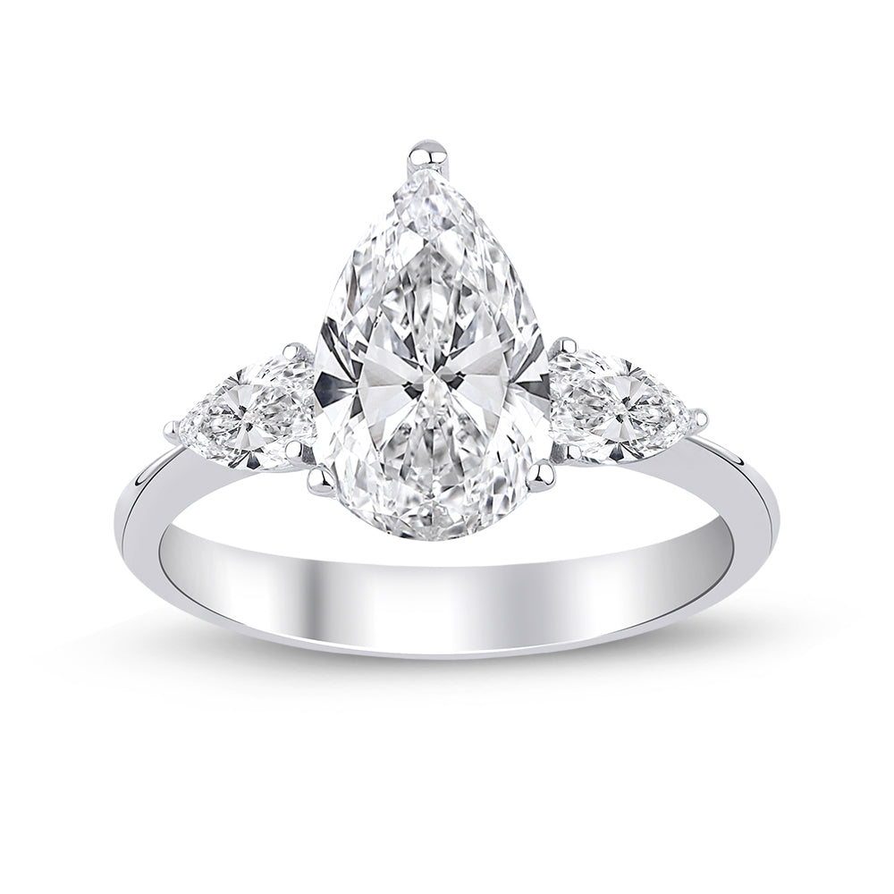 Luna Pear 2.40 ct Trilogy Ring